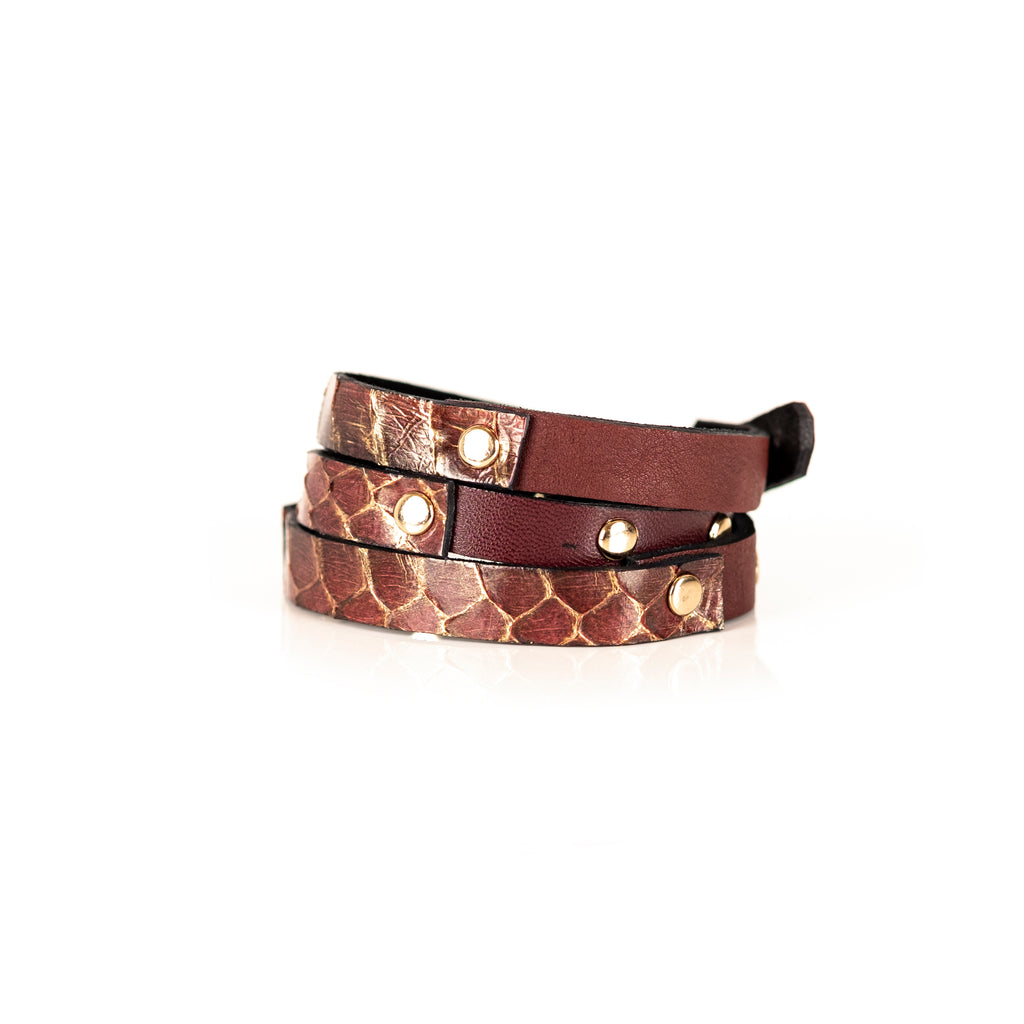 Louis Vuitton Leather Bracelet Rose Gold